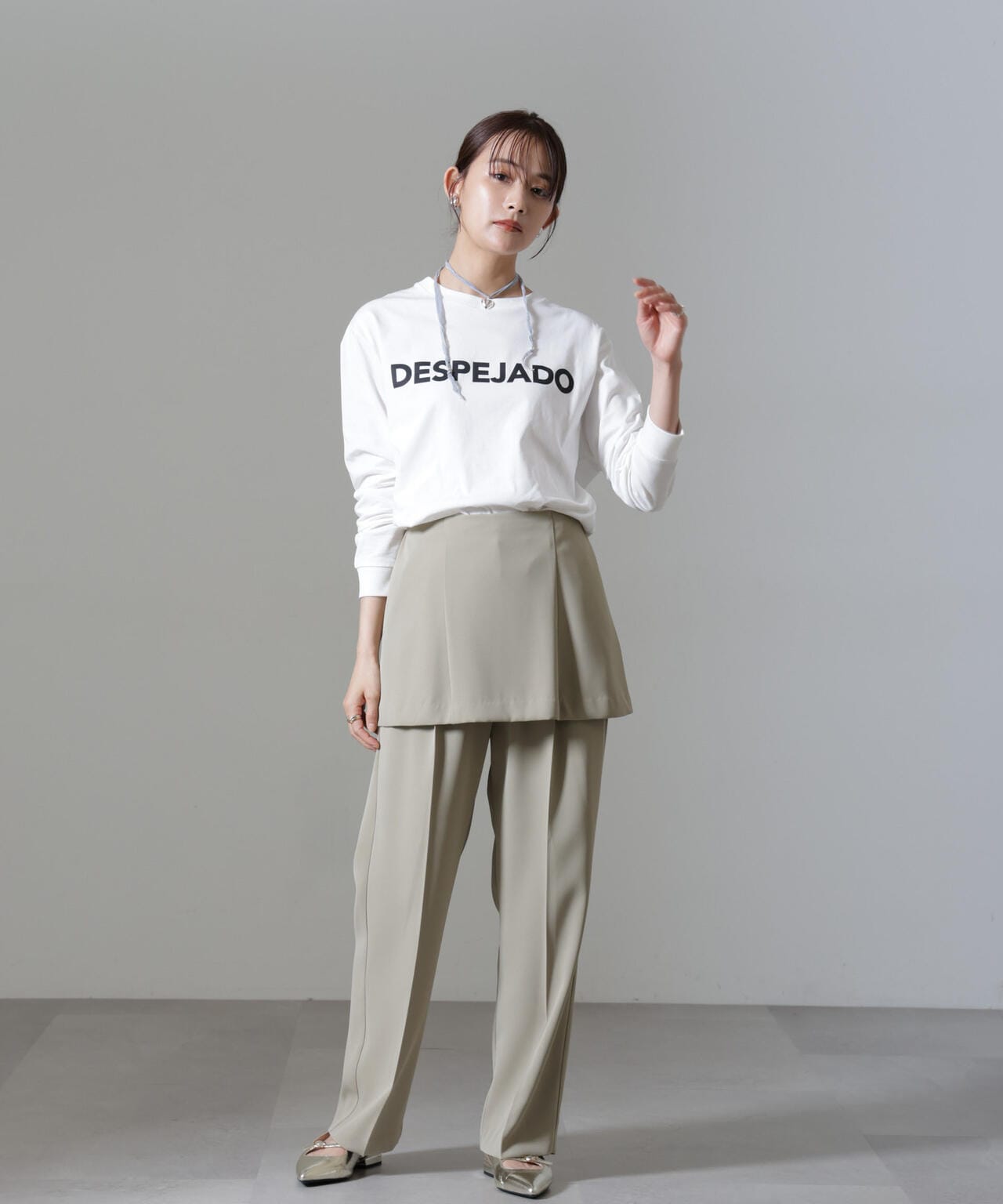 レタードロゴプリントロングスリーブTシャツ 6694223307