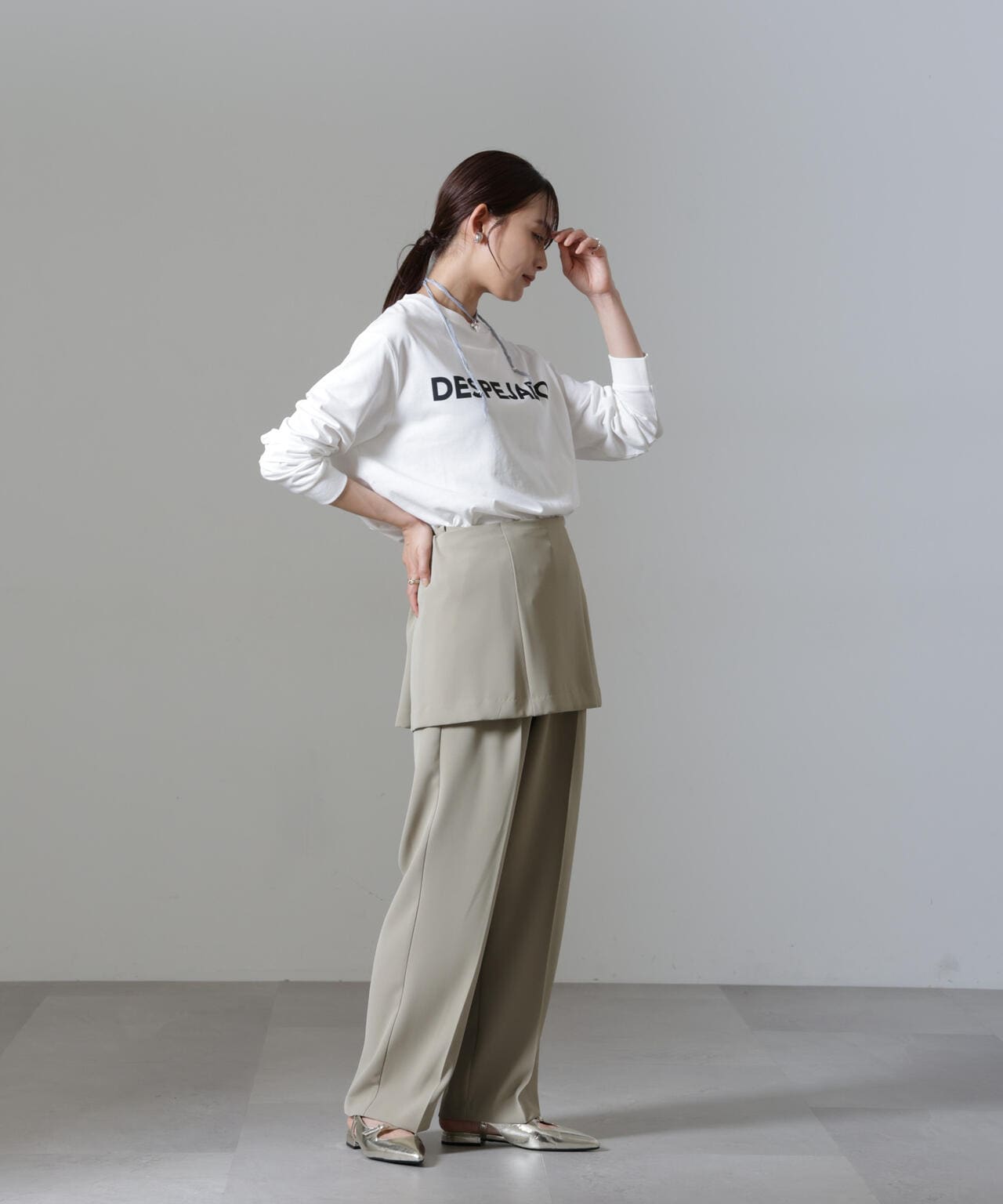 レタードロゴプリントロングスリーブTシャツ 6694223307