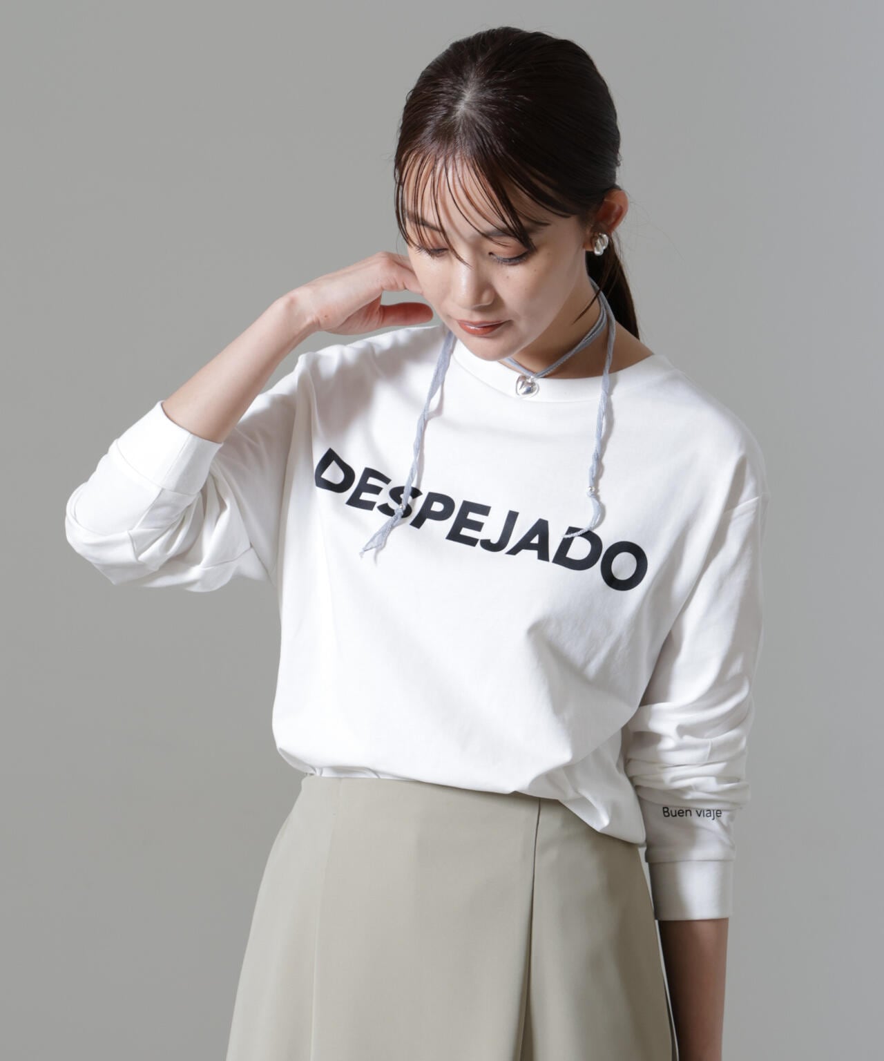 レタードロゴプリントロングスリーブTシャツ 6694223307