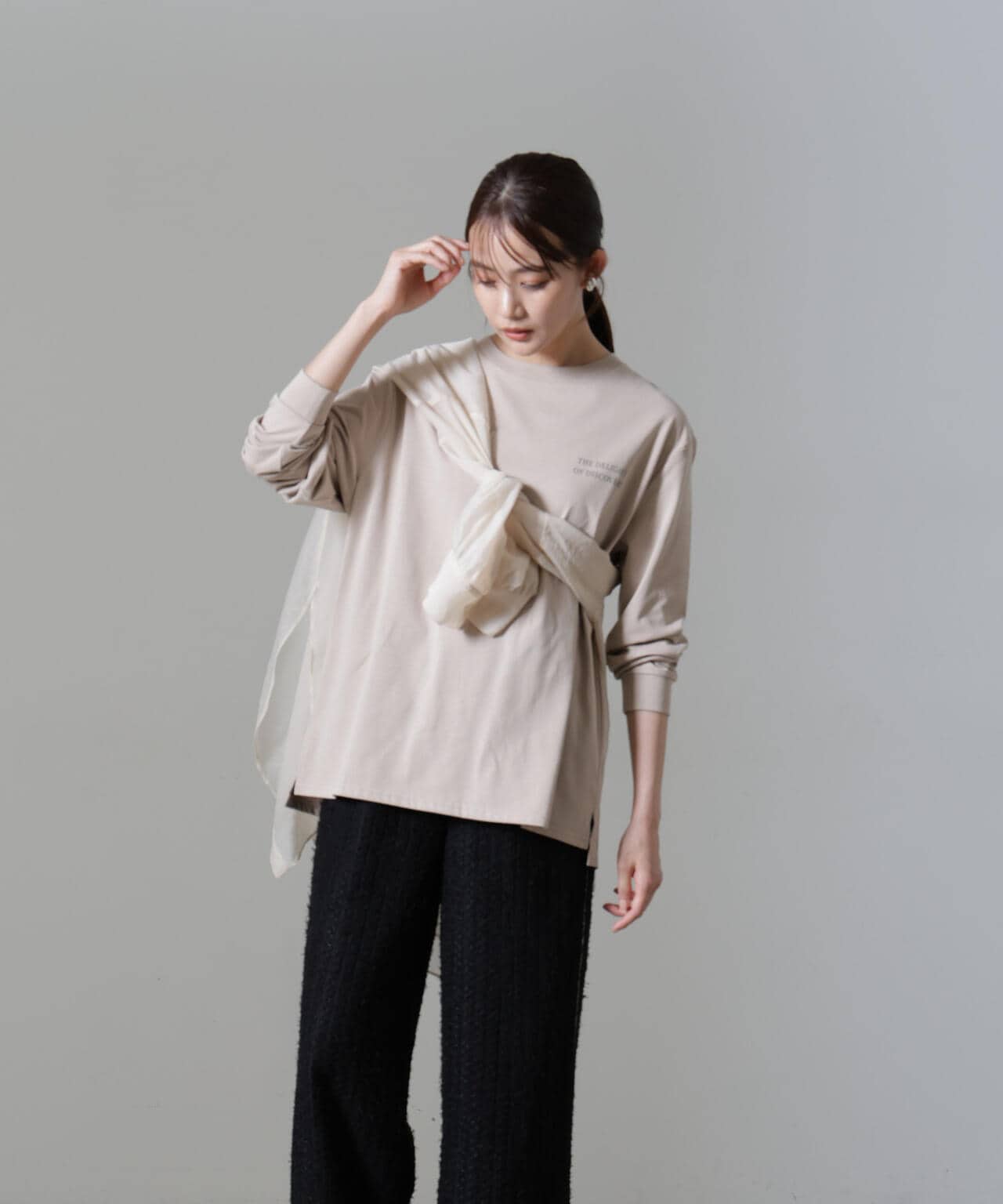 レタードロゴプリントロングスリーブTシャツ 6694223307