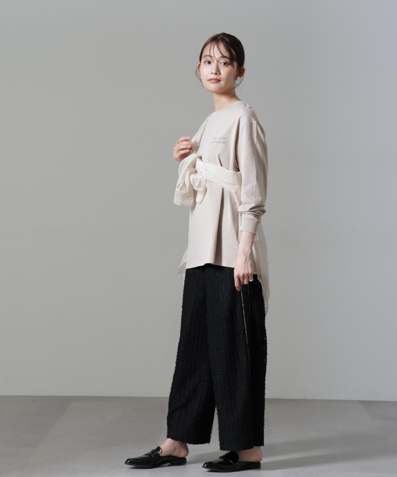 レタードロゴプリントロングスリーブTシャツ 6694223307