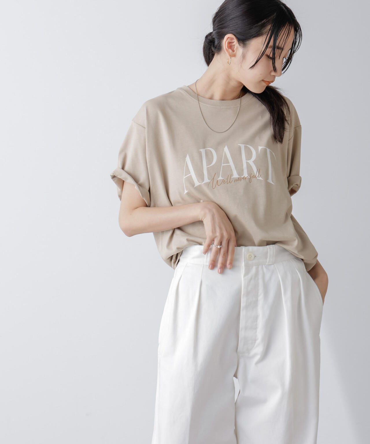 レタードグラフィックTシャツ 6694224304