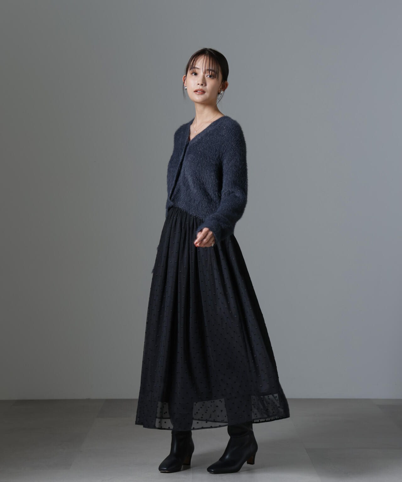 ドット刺繍チュールギャザースカート 6694230329