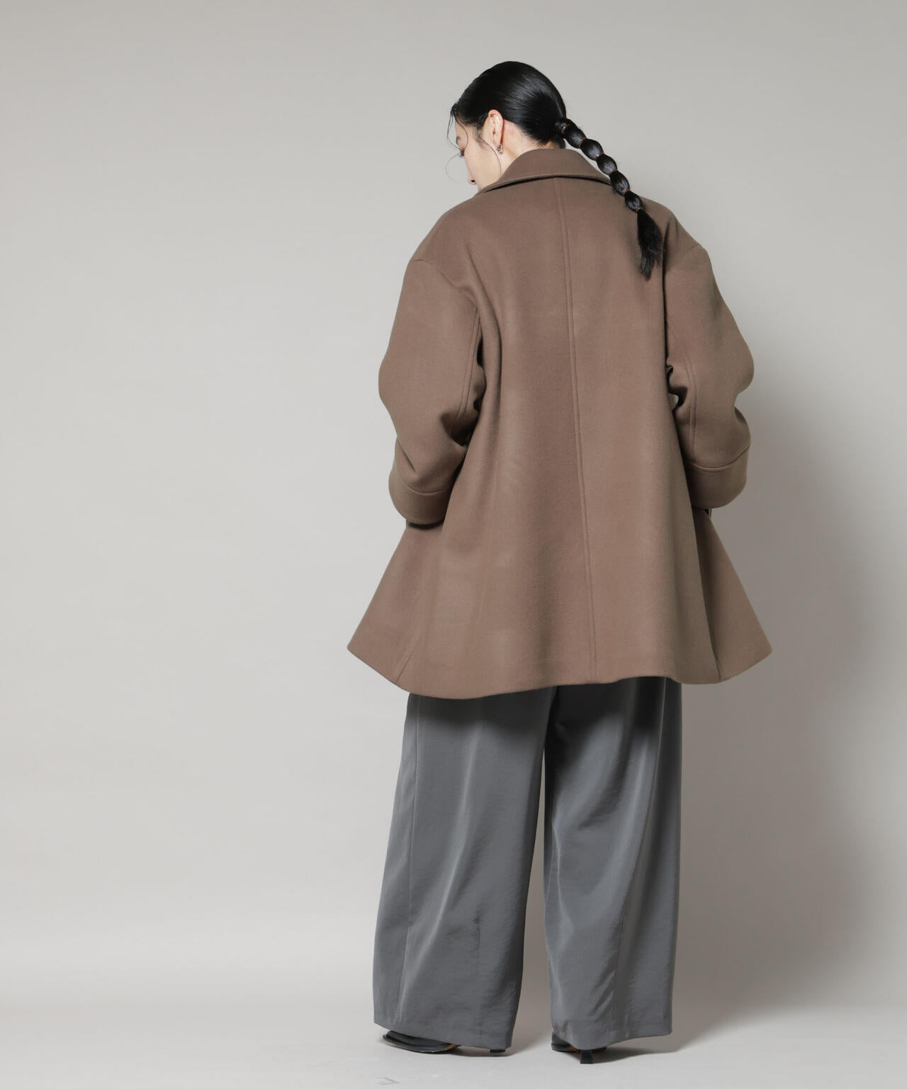 WooLoop Aラインステンカラーミドルコート 6695211300