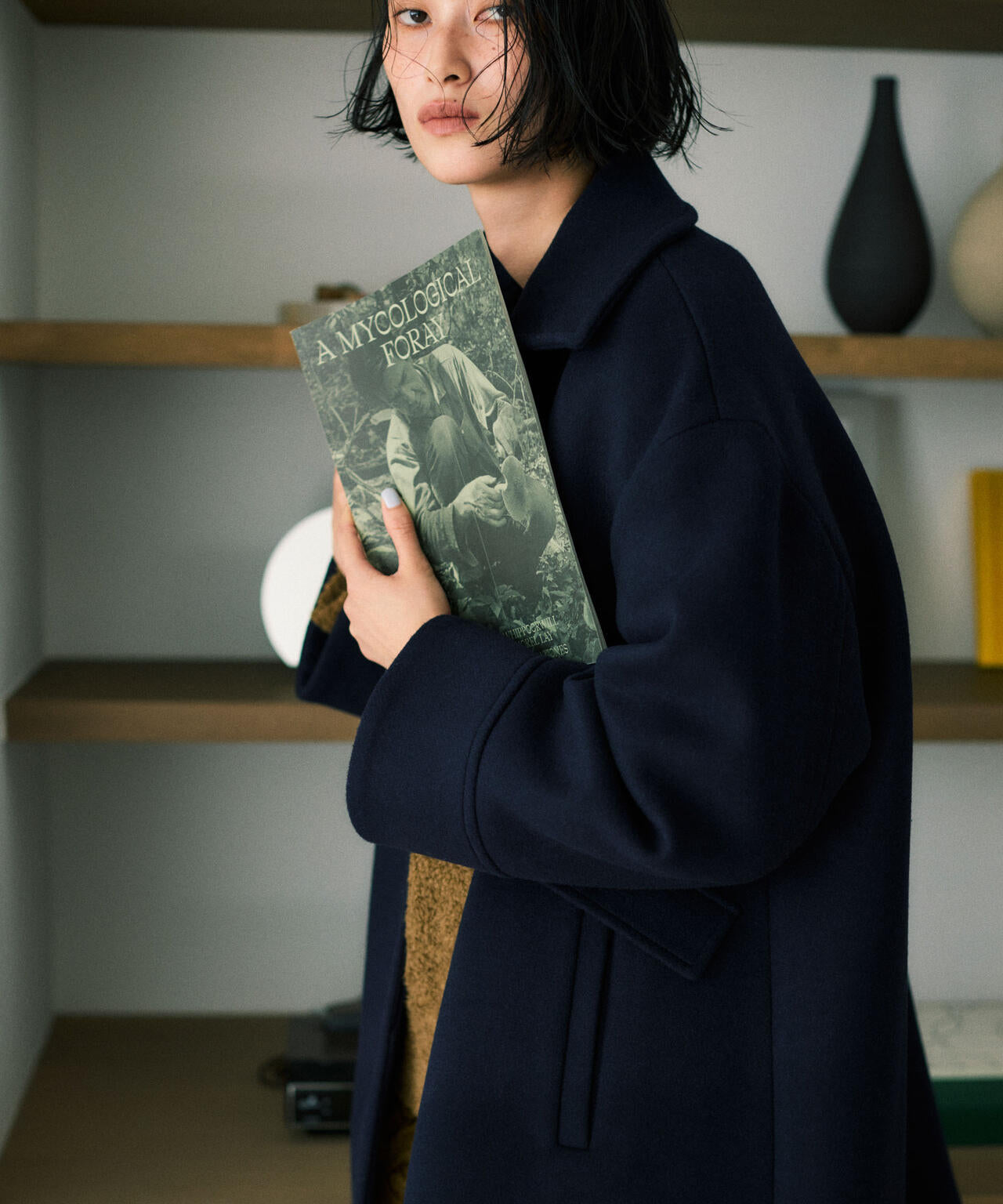 WooLoop Aラインステンカラーミドルコート 6695211300