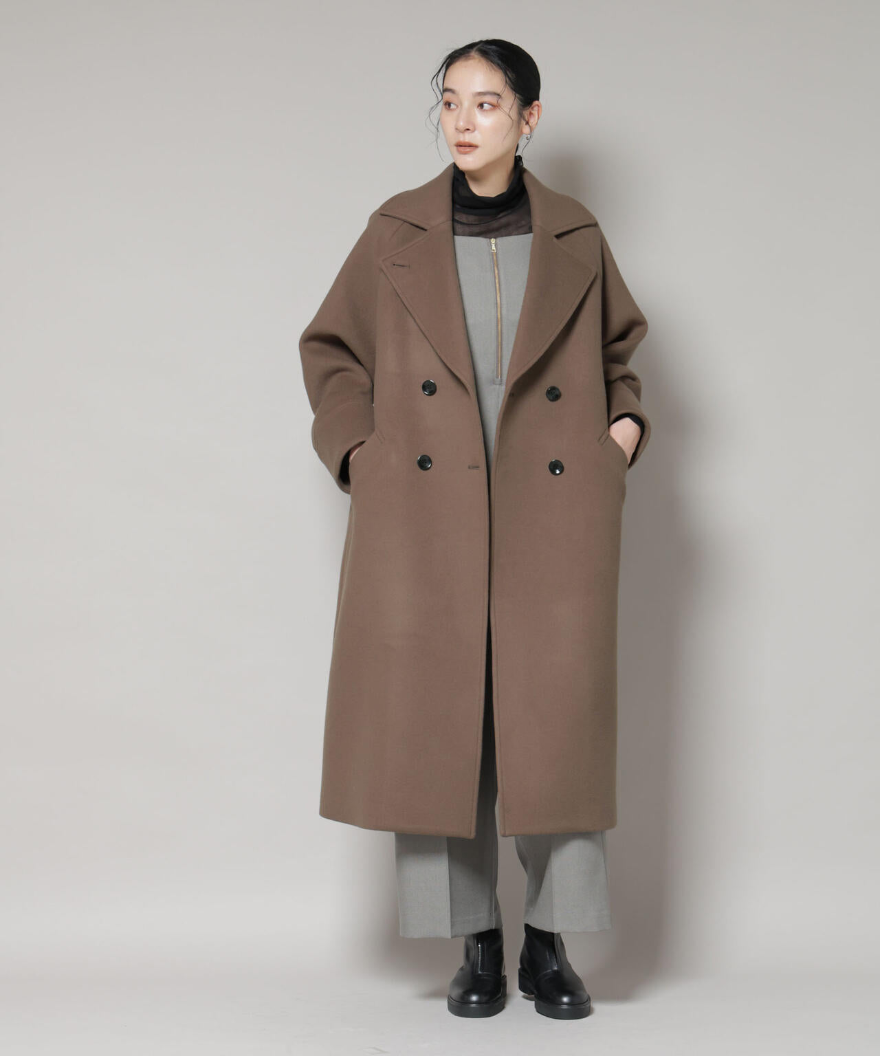 WooLoop コクーンダブルコート 6695211301