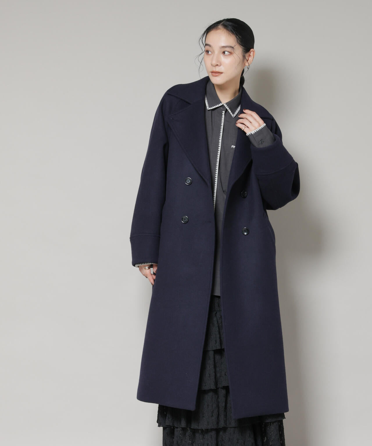 WooLoop コクーンダブルコート 6695211301