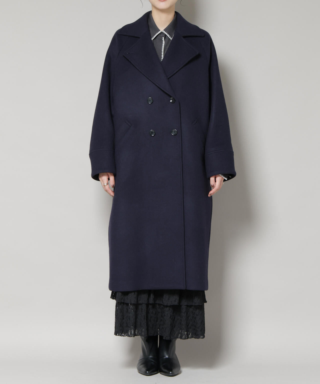 WooLoop コクーンダブルコート 6695211301