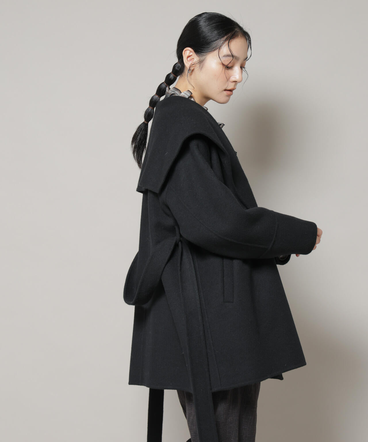 SUPER110blend リバーショールミディコート 6695211302