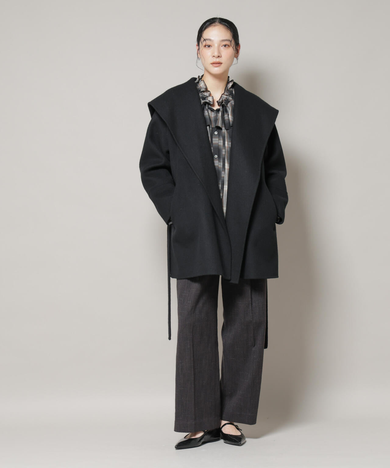 SUPER110blend リバーショールミディコート 6695211302