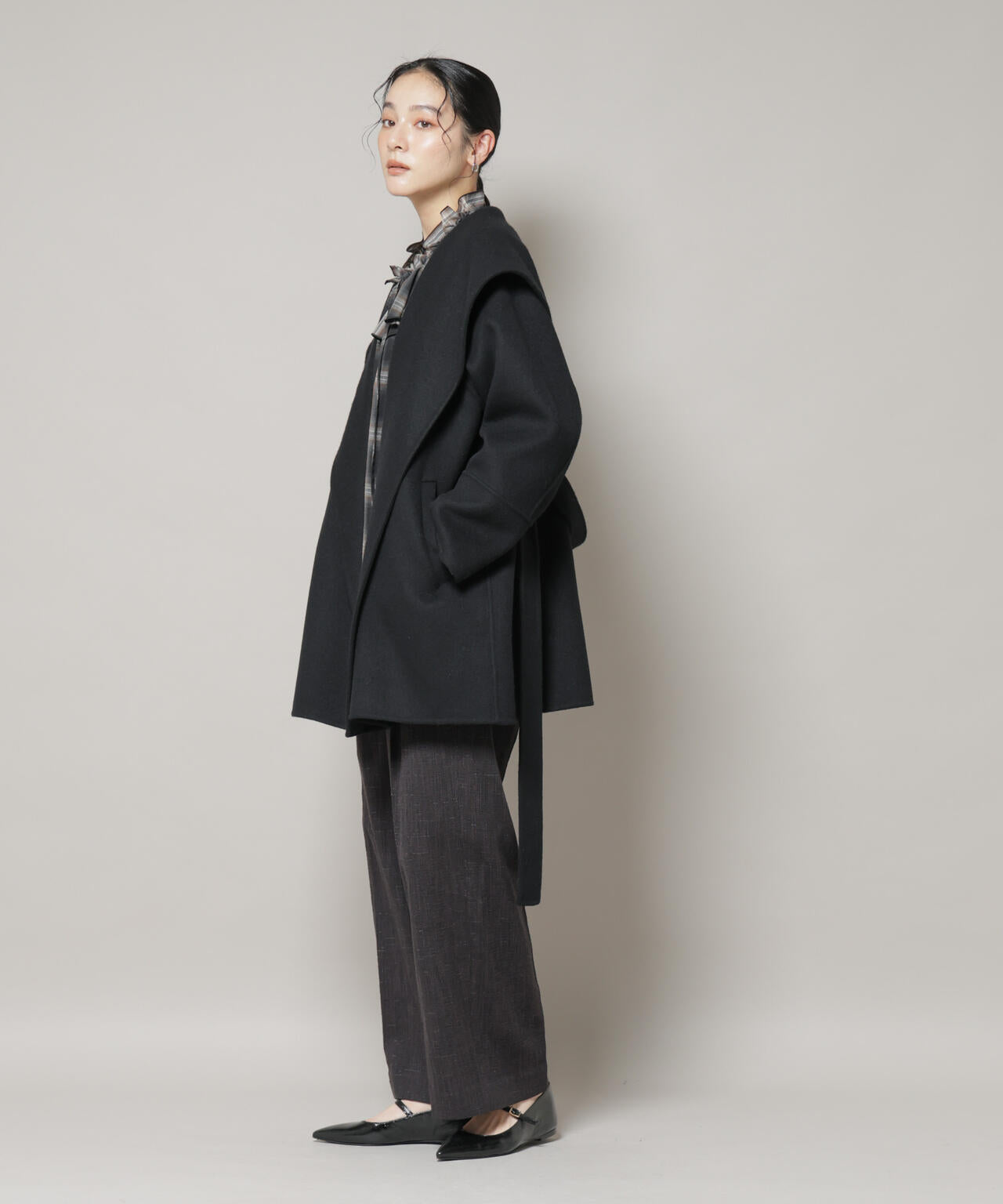 SUPER110blend リバーショールミディコート 6695211302