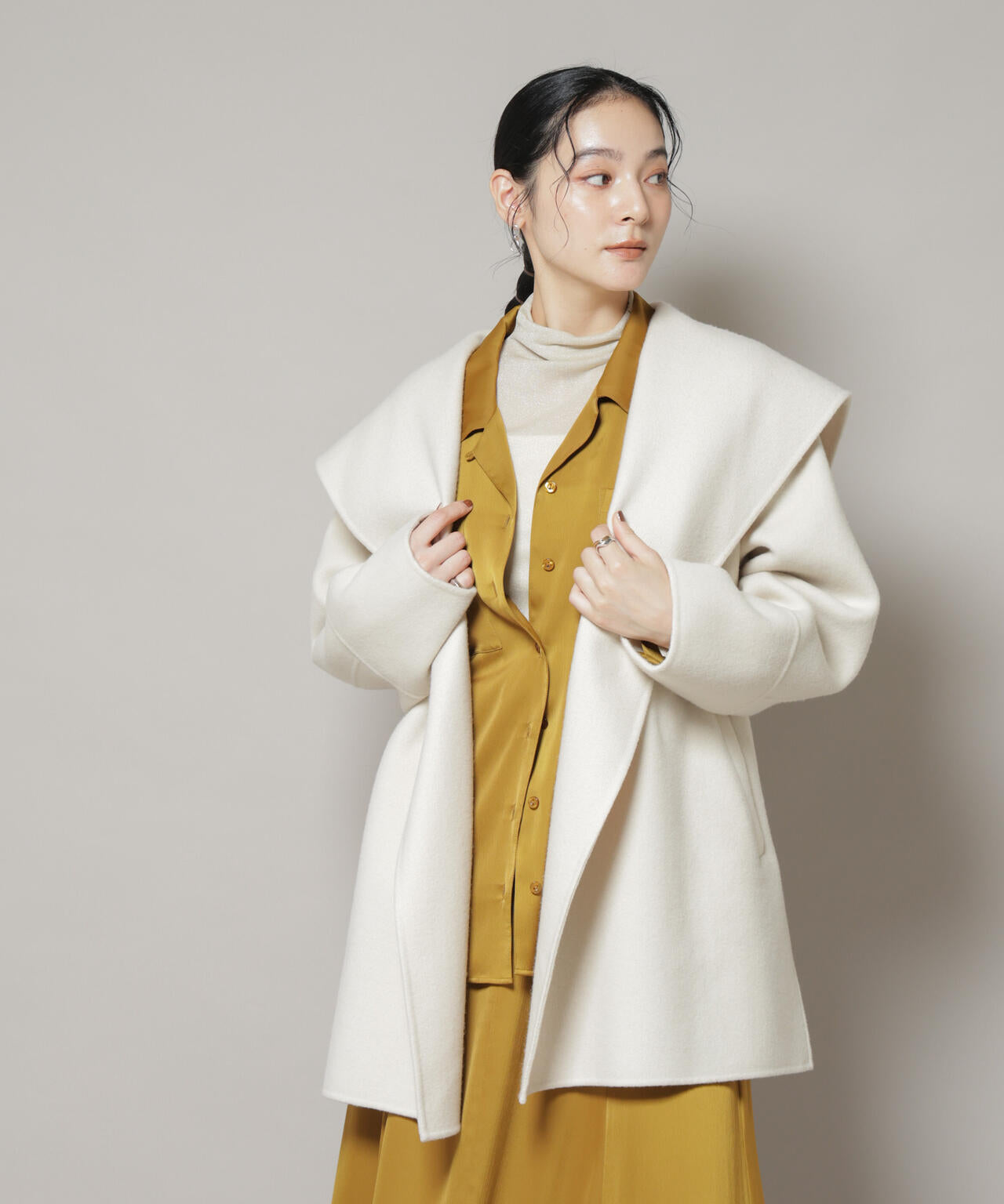 SUPER110blend リバーショールミディコート 6695211302