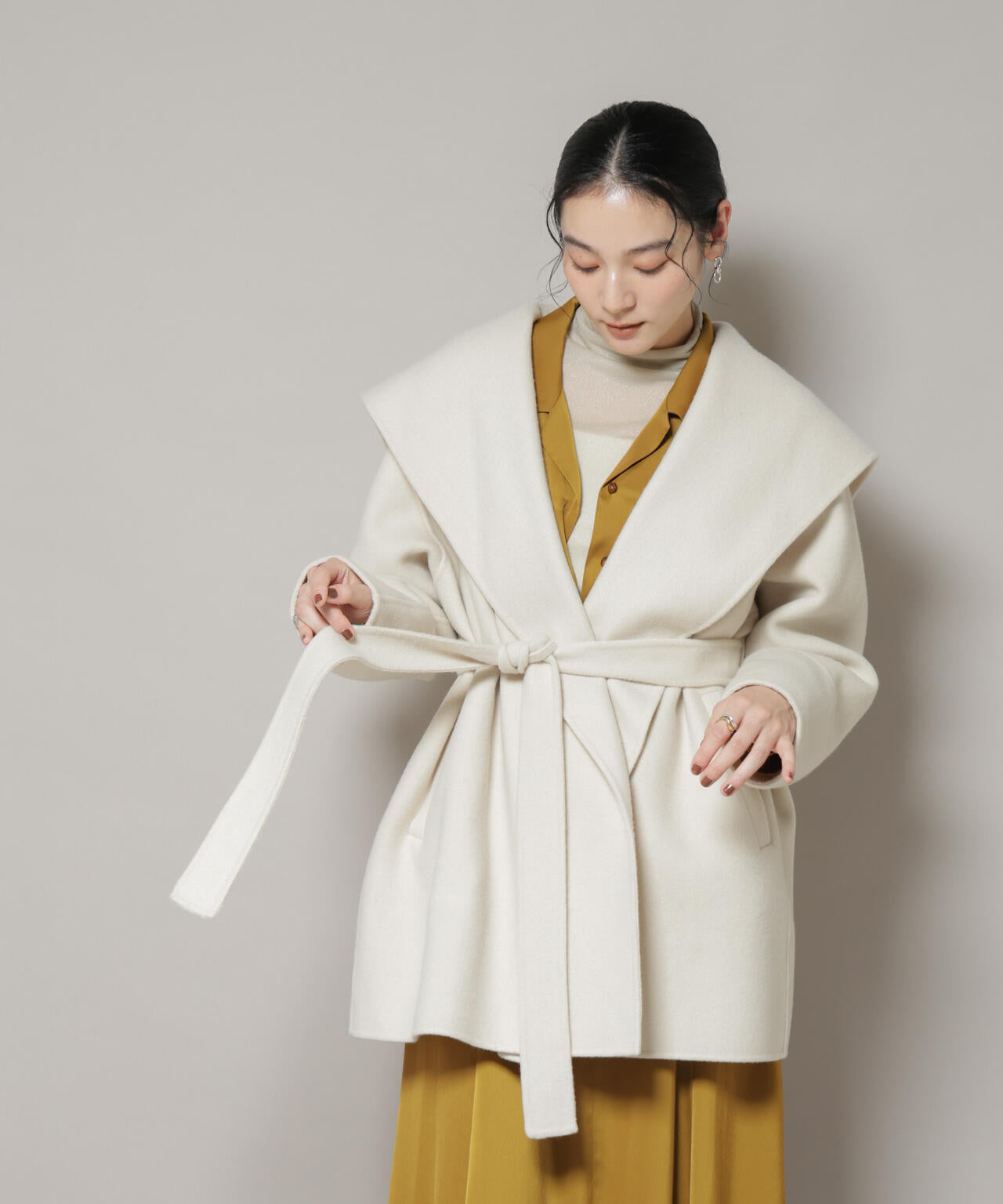 SUPER110blend リバーショールミディコート 6695211302