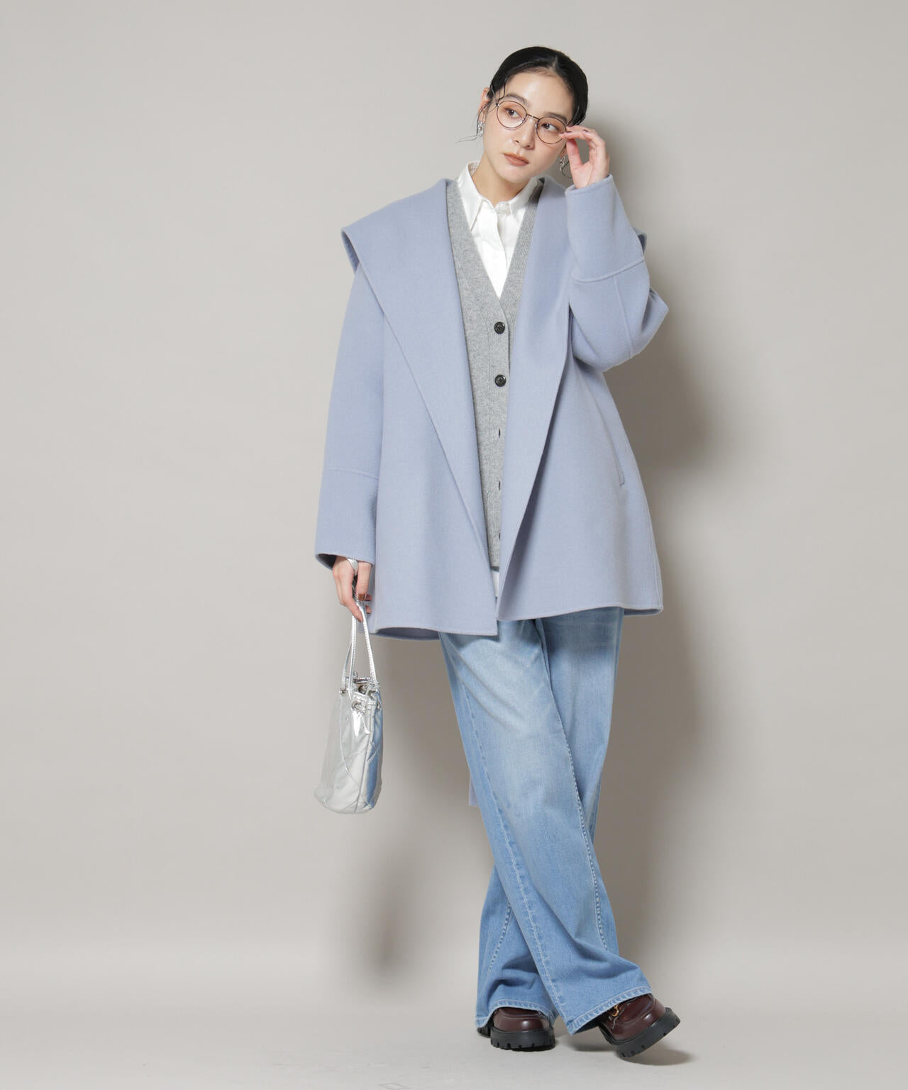 SUPER110blend リバーショールミディコート 6695211302