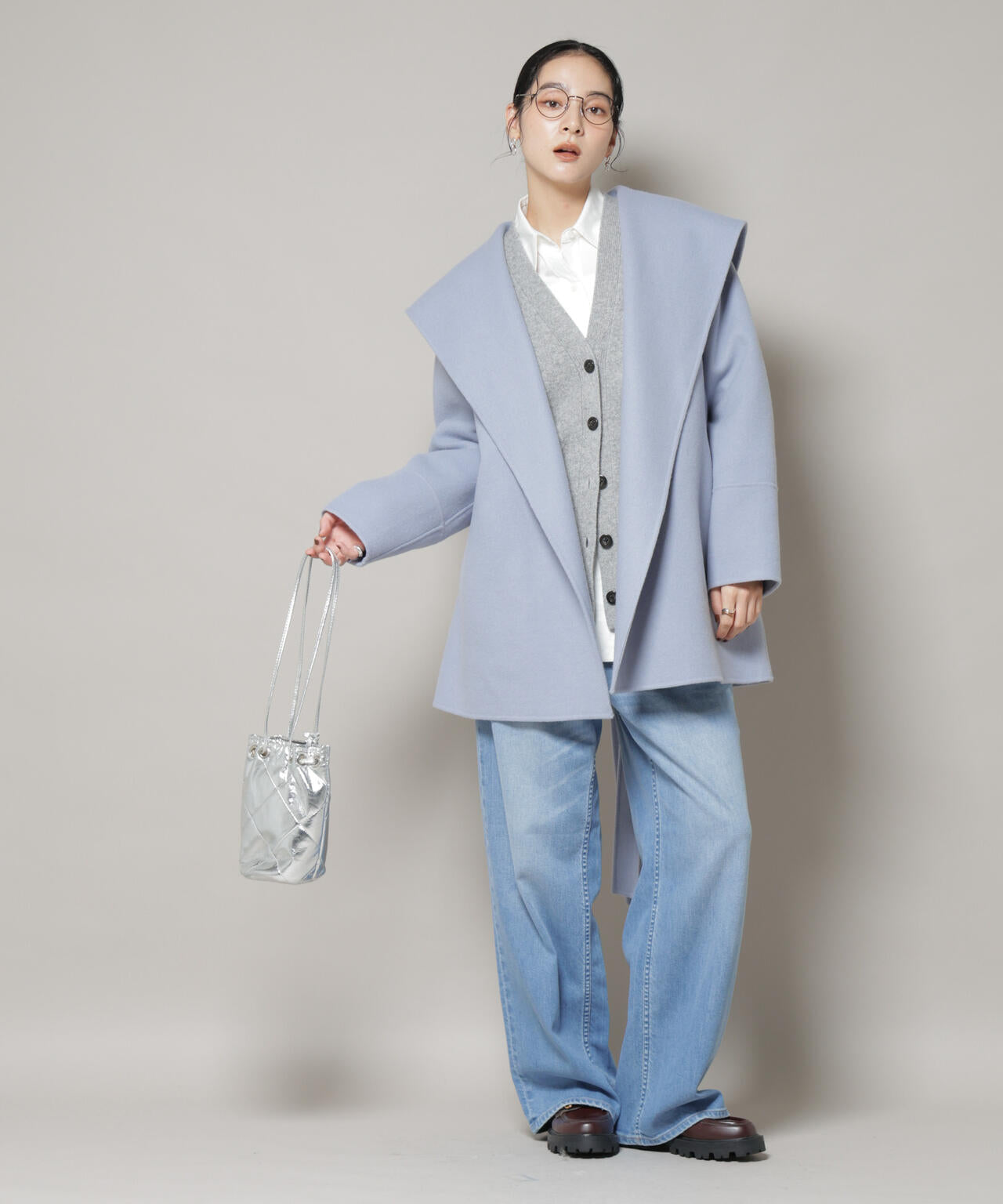 SUPER110blend リバーショールミディコート 6695211302