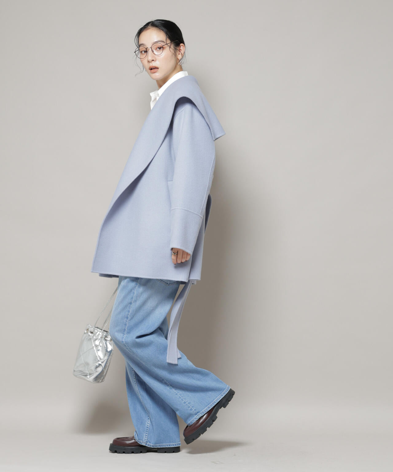 SUPER110blend リバーショールミディコート 6695211302