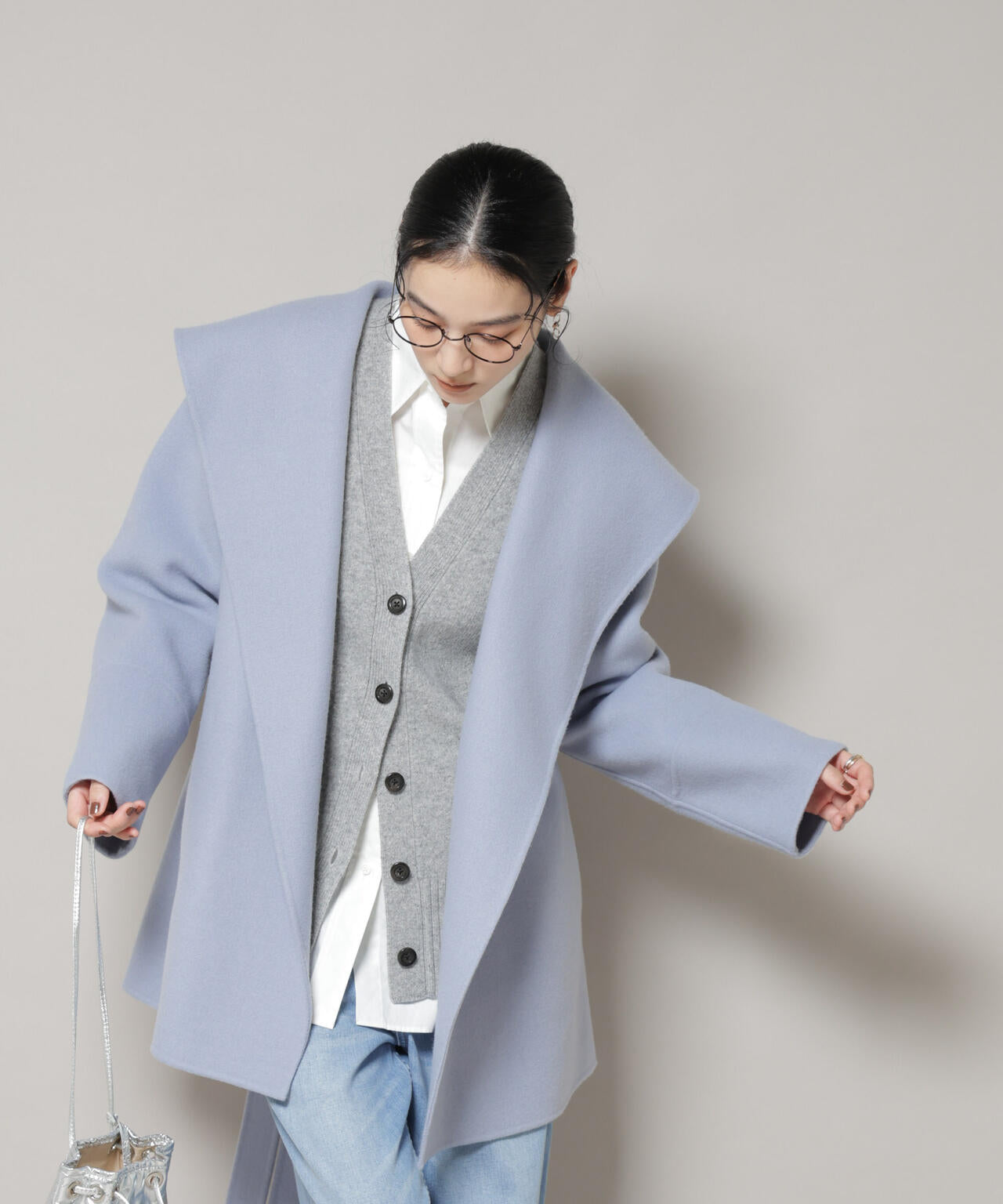 SUPER110blend リバーショールミディコート 6695211302