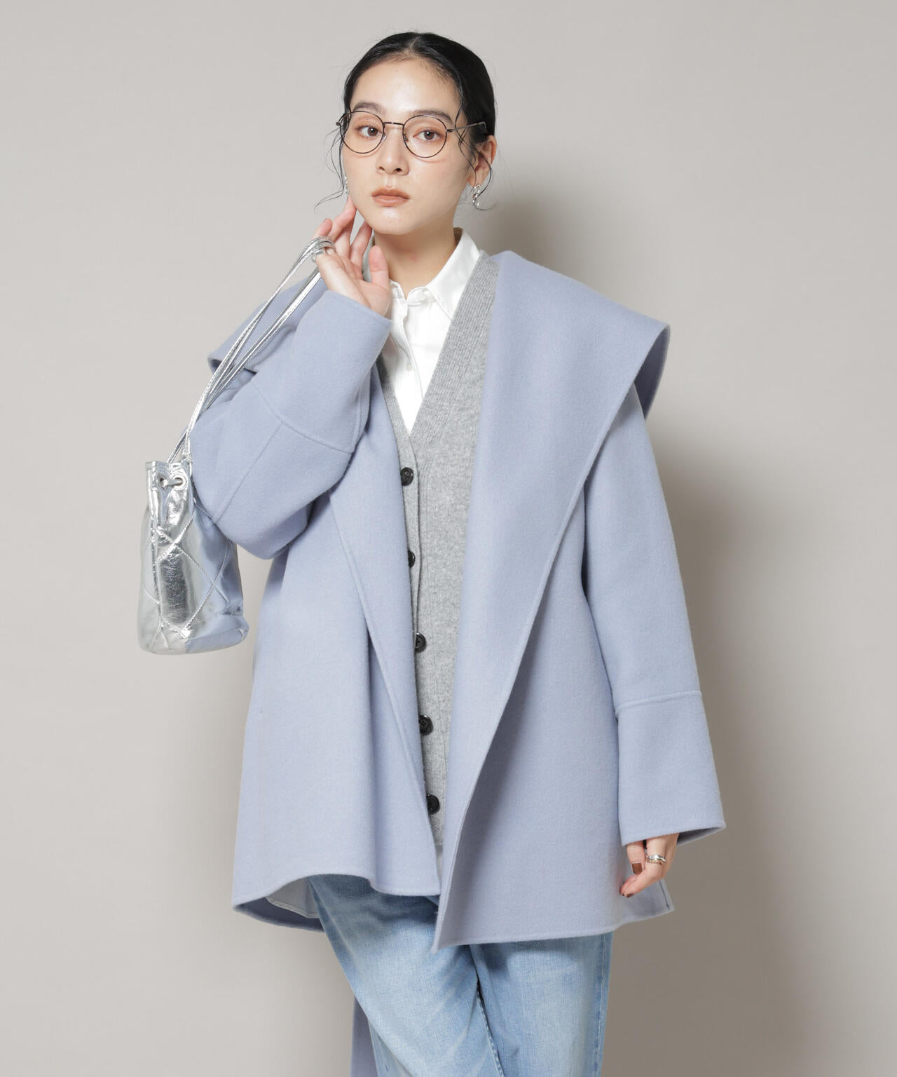 SUPER110blend リバーショールミディコート 6695211302