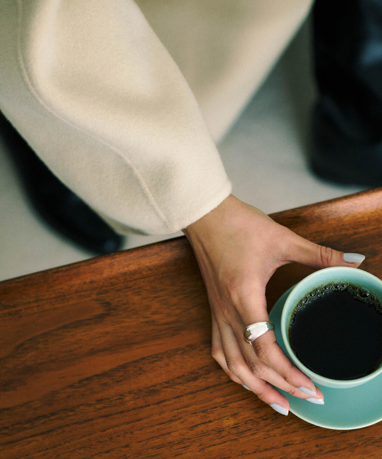 SUPER110blend リバーノーカラーロングコート 6695211303