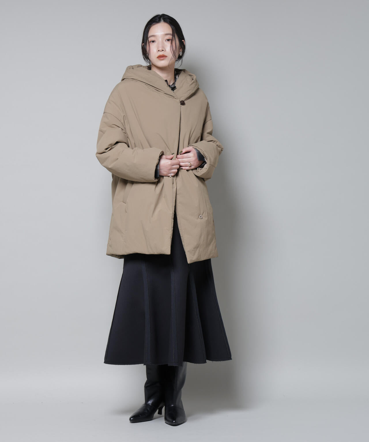 ETHERMALOFT(R)AEROGEL 中綿フードコクーンコート 6695211307