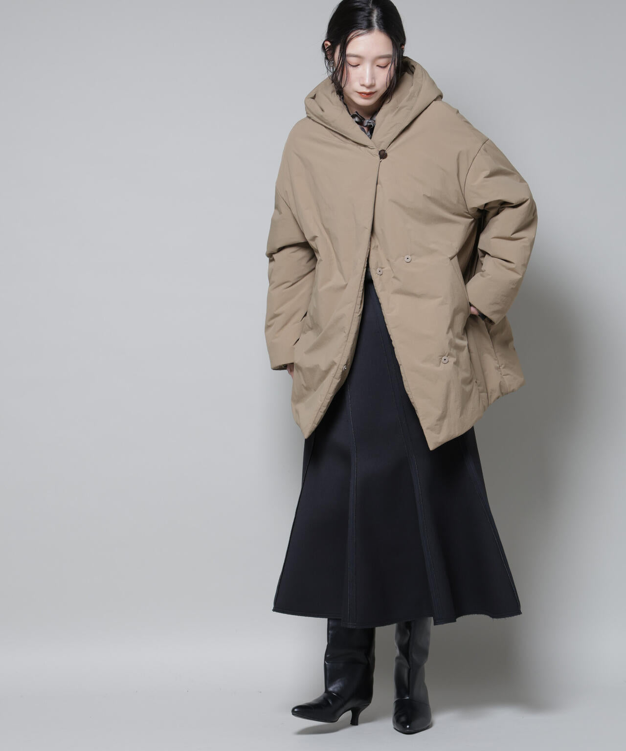 ETHERMALOFT(R)AEROGEL 中綿フードコクーンコート 6695211307