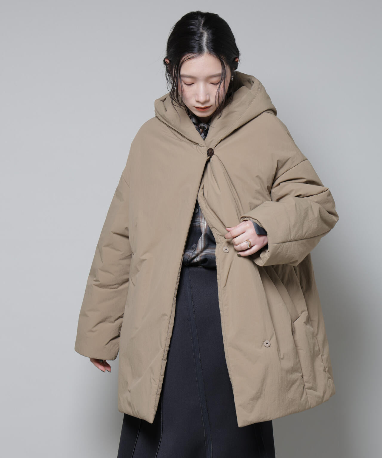 ETHERMALOFT(R)AEROGEL 中綿フードコクーンコート 6695211307