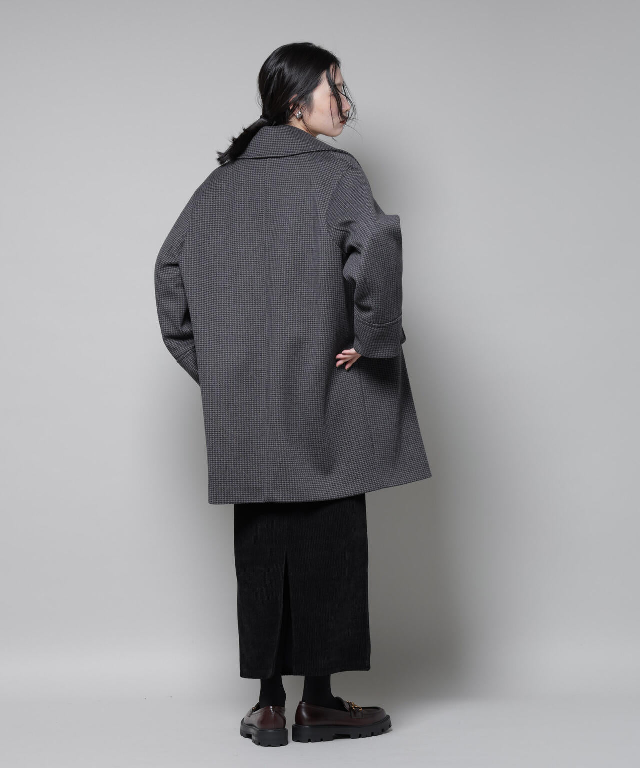 オーバーサイズポケットチェックコート 6695211308