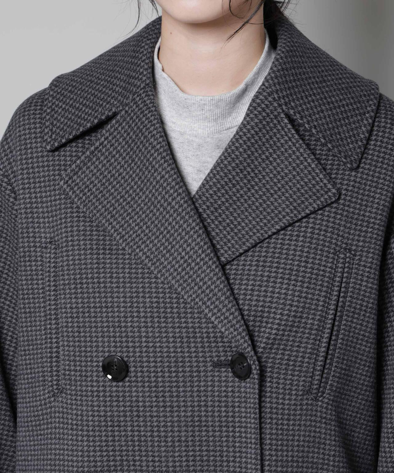 オーバーサイズポケットチェックコート 6695211308