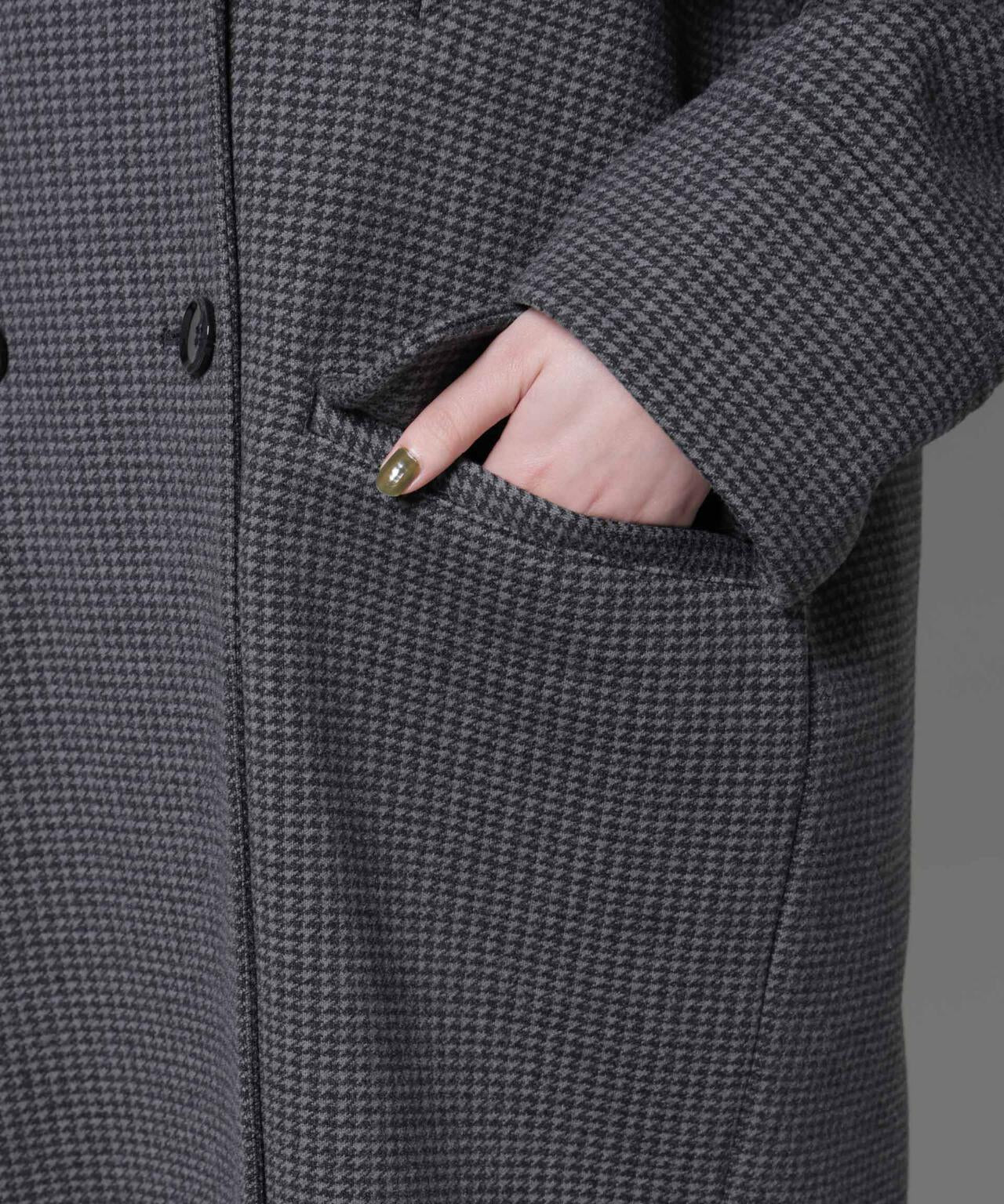 オーバーサイズポケットチェックコート 6695211308