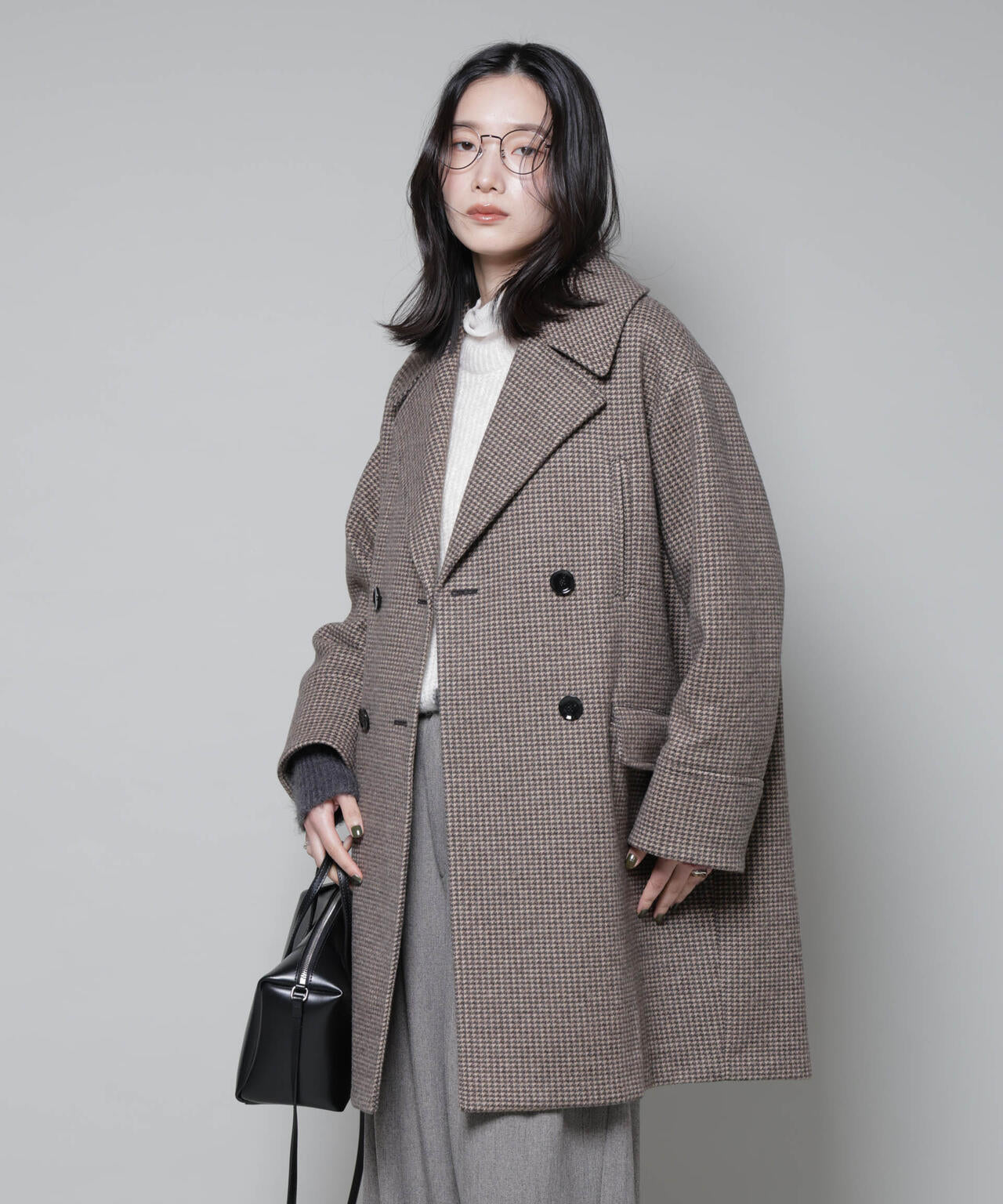 オーバーサイズポケットチェックコート 6695211308