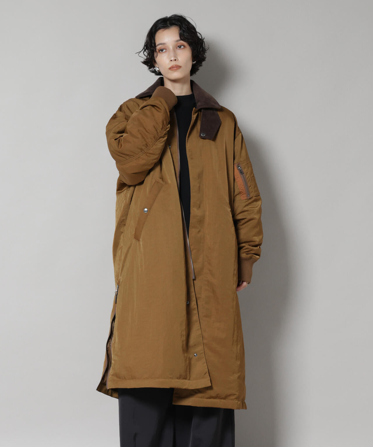 「STEVELOUR」「西川ダウン(R)」ミリタリーロングコート 6695214305