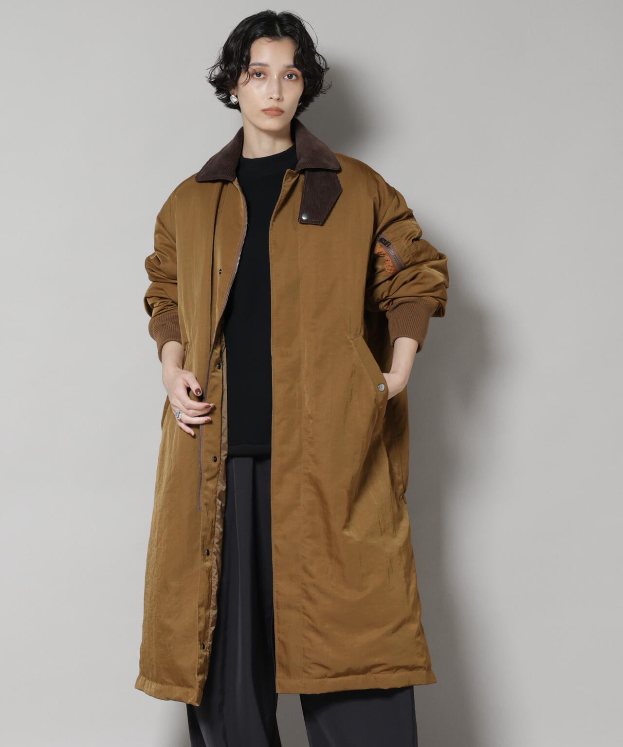 「STEVELOUR」「西川ダウン(R)」ミリタリーロングコート 6695214305