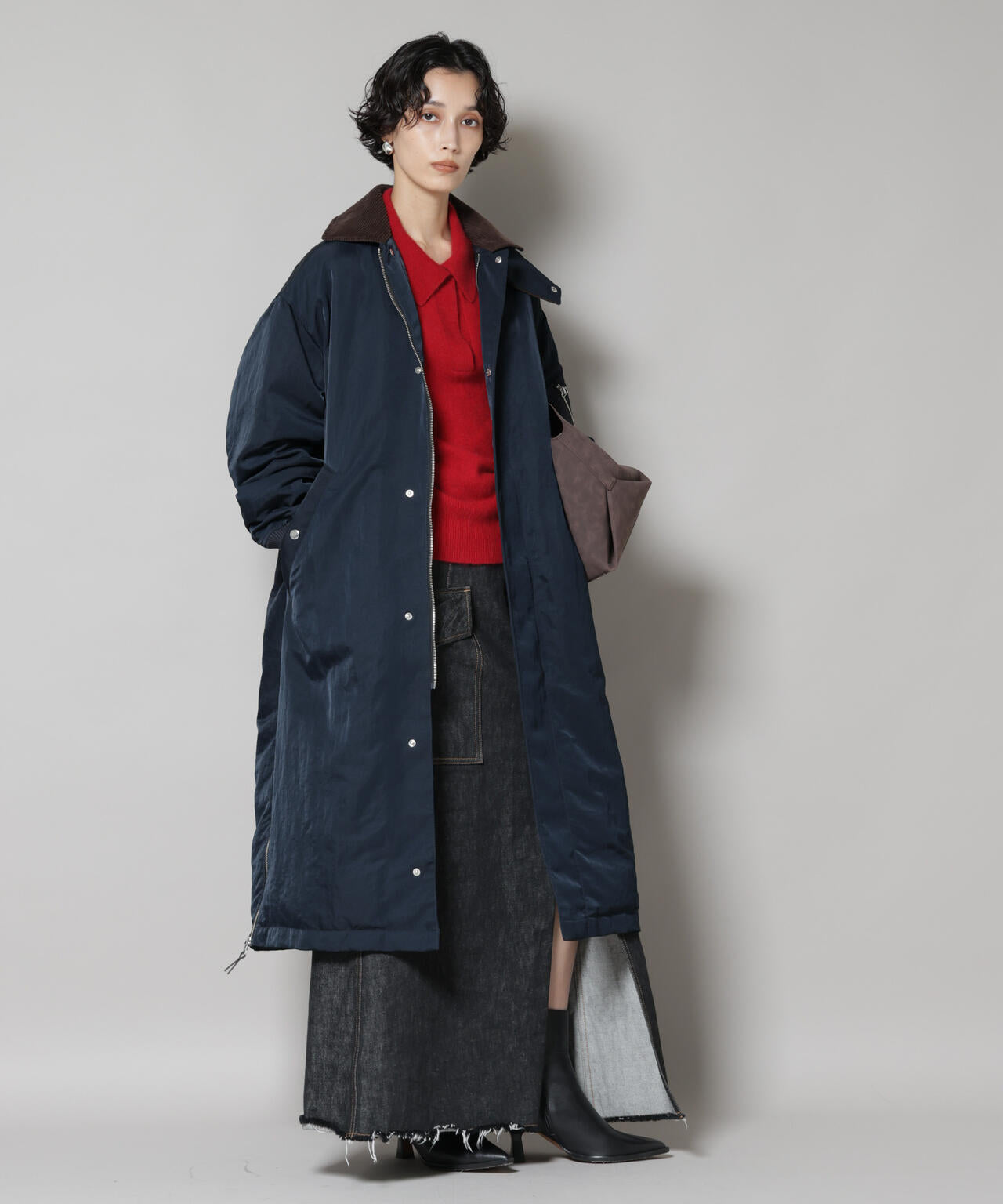 「STEVELOUR」「西川ダウン(R)」ミリタリーロングコート