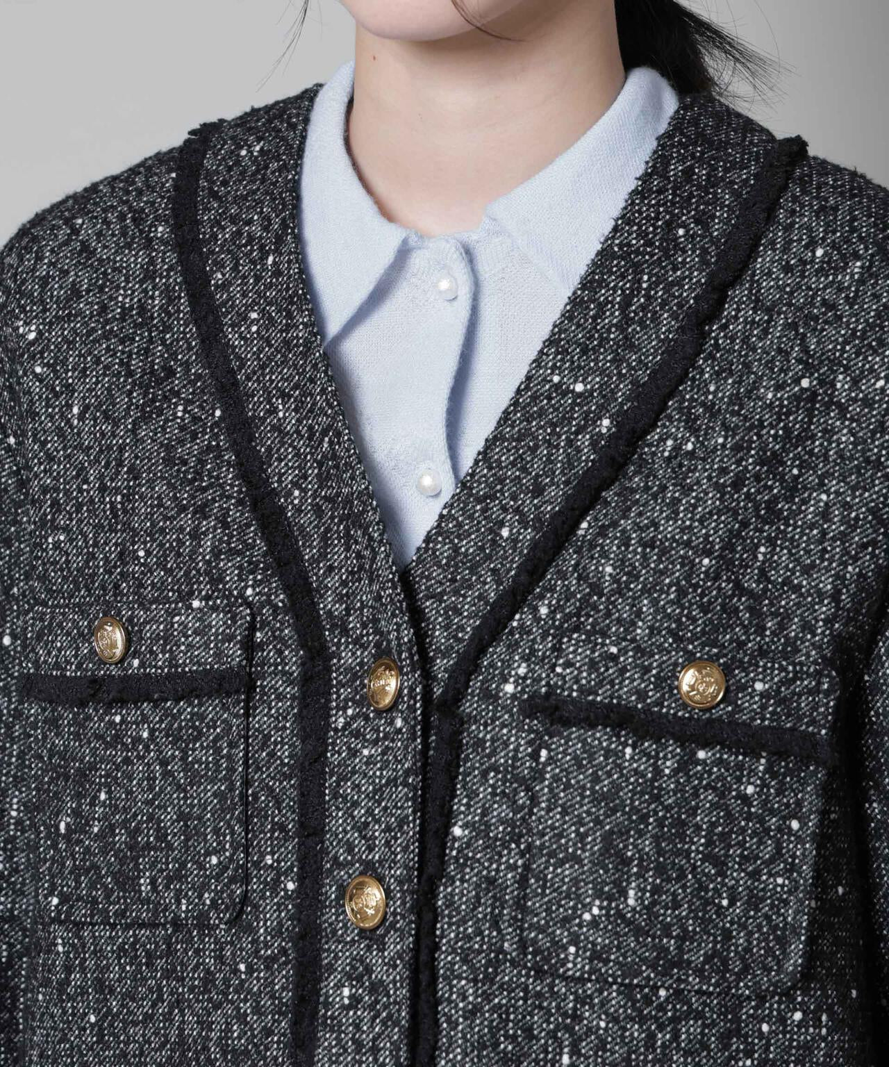 ネップツイードノーカラージャケット 6695216309