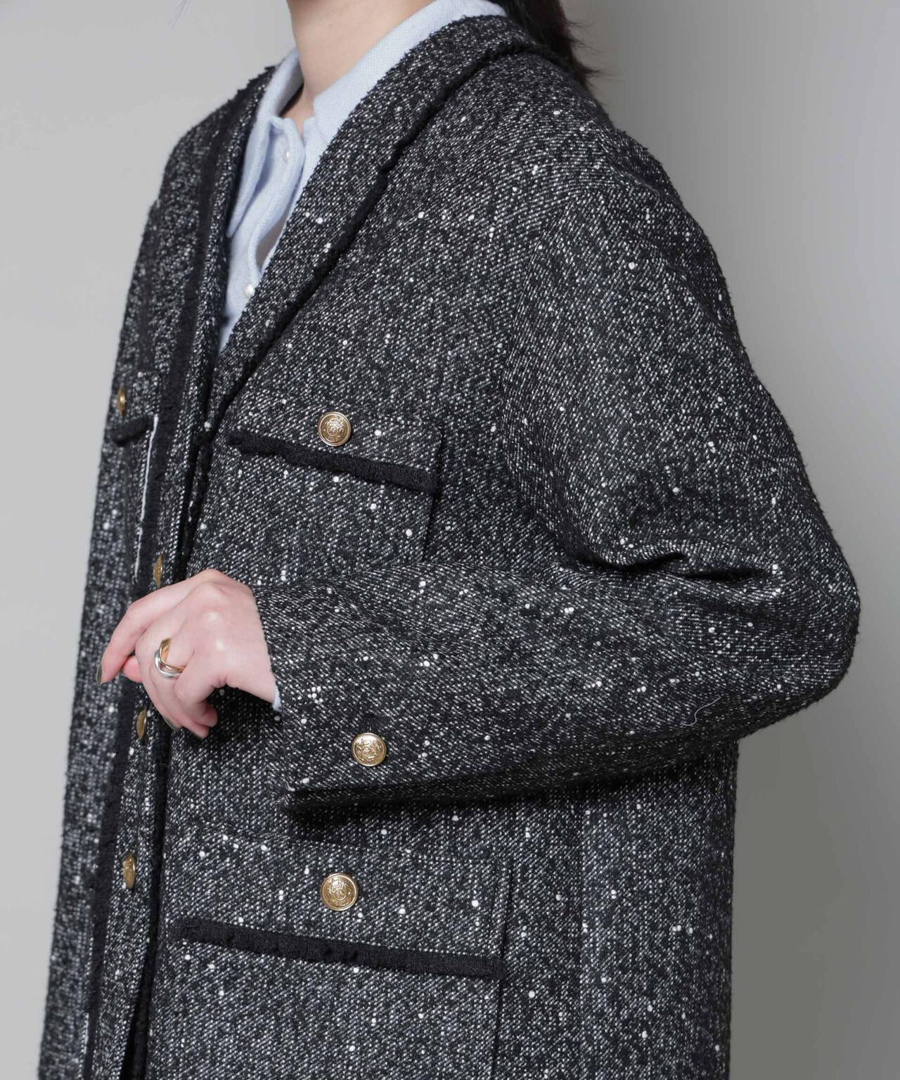 ネップツイードノーカラージャケット 6695216309