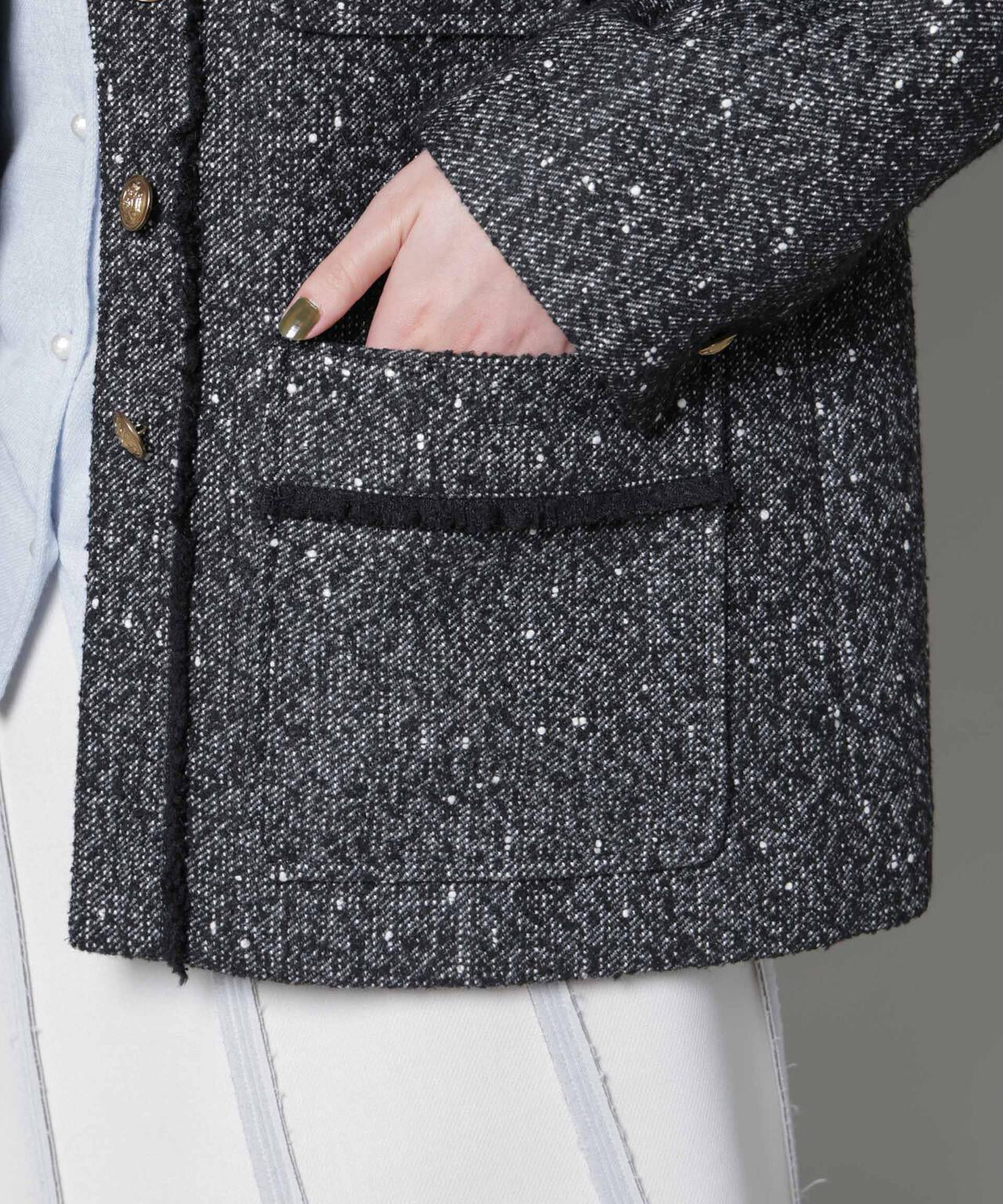 ネップツイードノーカラージャケット 6695216309