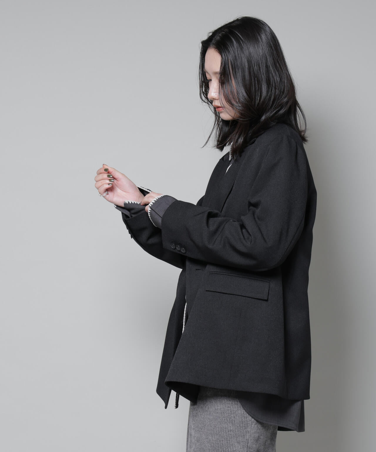 ストレッチサージダブルジャケット(セットアップ可) 6695216314