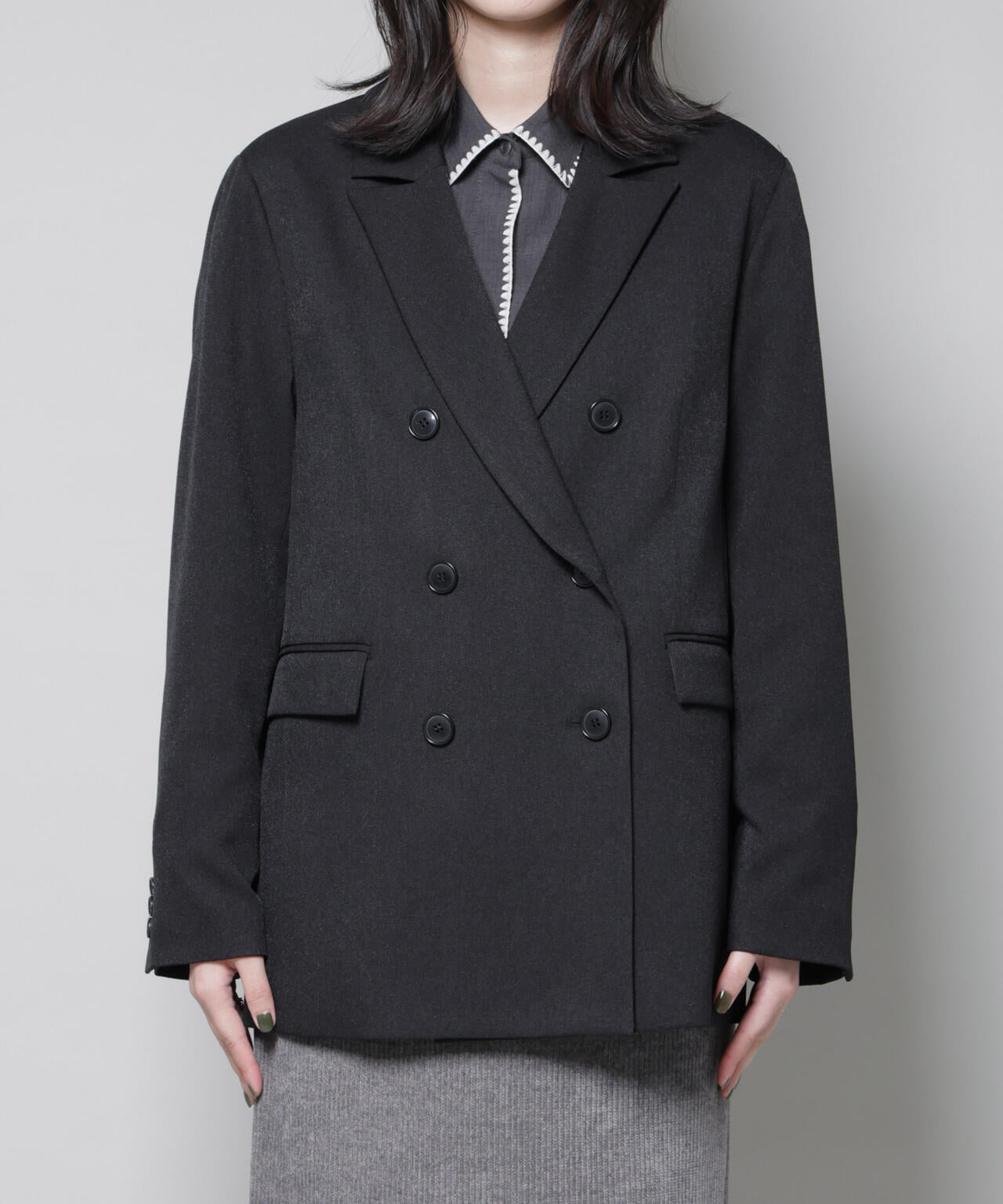 ストレッチサージダブルジャケット(セットアップ可) 6695216314