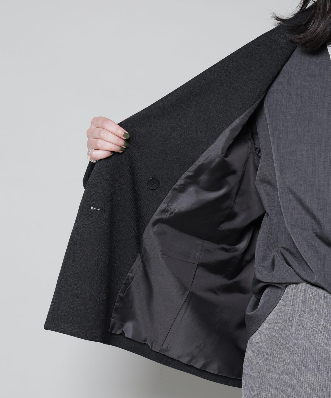 ストレッチサージダブルジャケット(セットアップ可) 6695216314