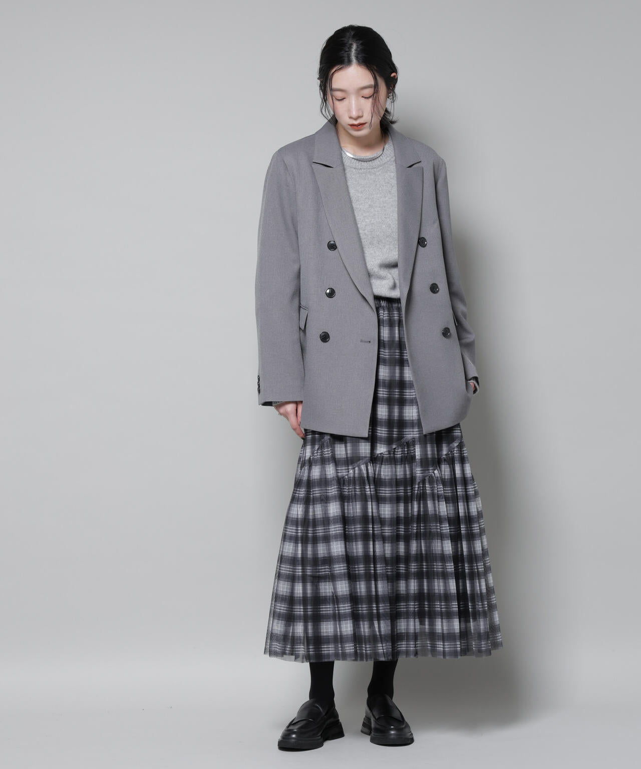 ストレッチサージダブルジャケット(セットアップ可) 6695216314