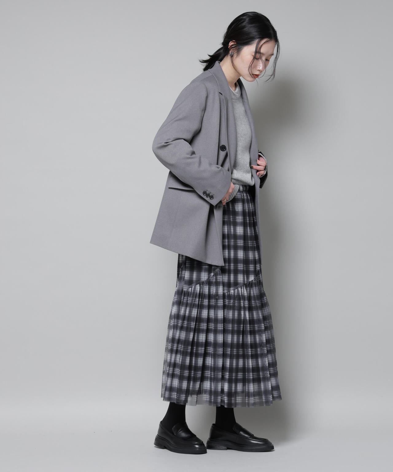 ストレッチサージダブルジャケット(セットアップ可) 6695216314