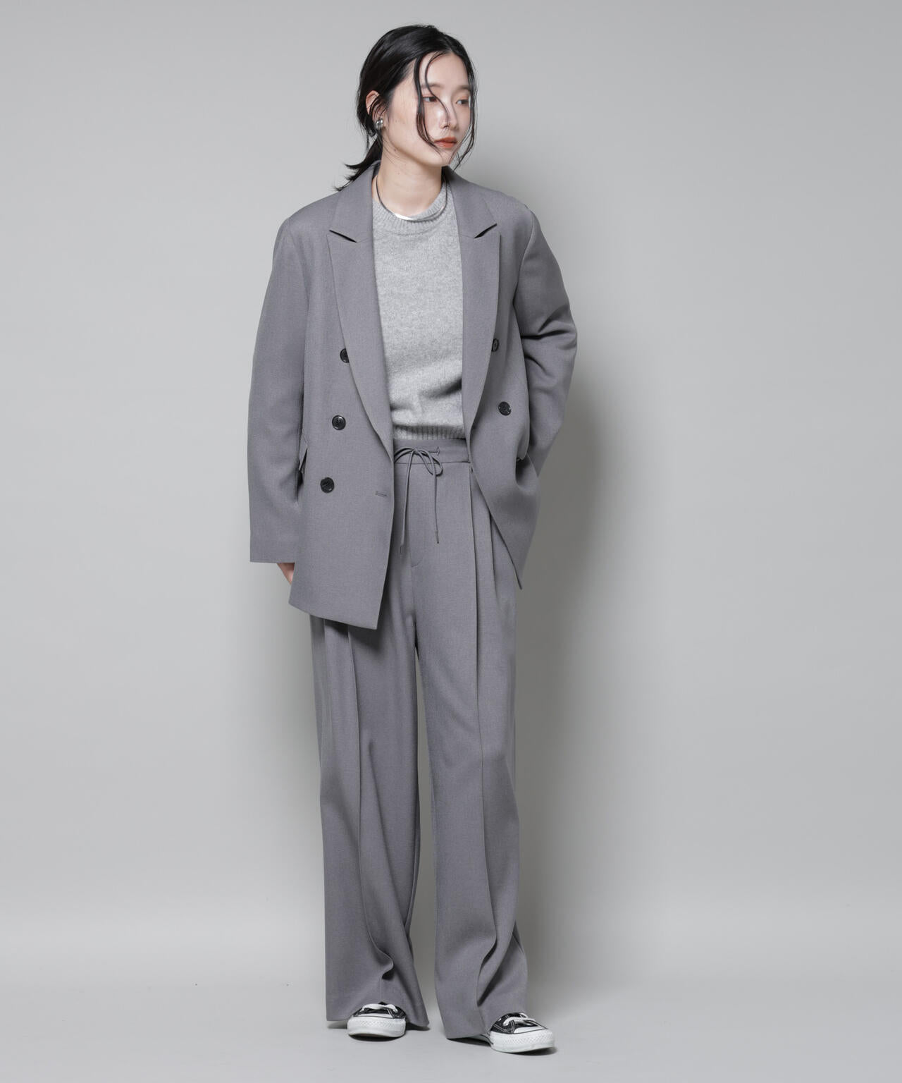 ストレッチサージダブルジャケット(セットアップ可) 6695216314