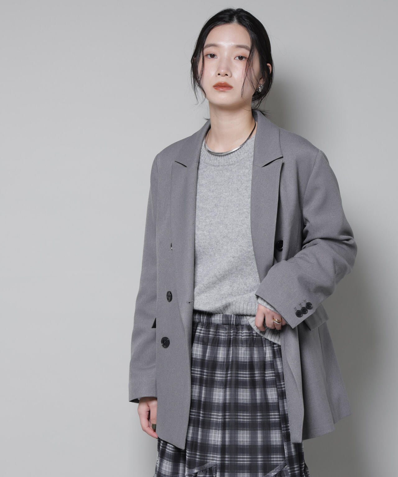 ストレッチサージダブルジャケット(セットアップ可) 6695216314