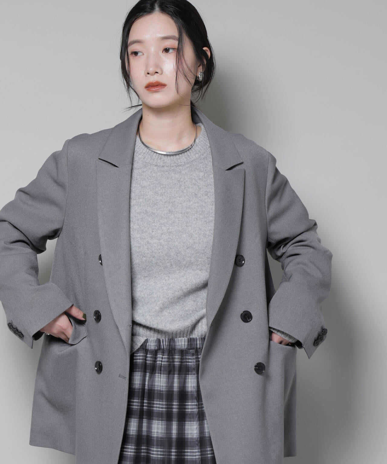 ストレッチサージダブルジャケット(セットアップ可) 6695216314