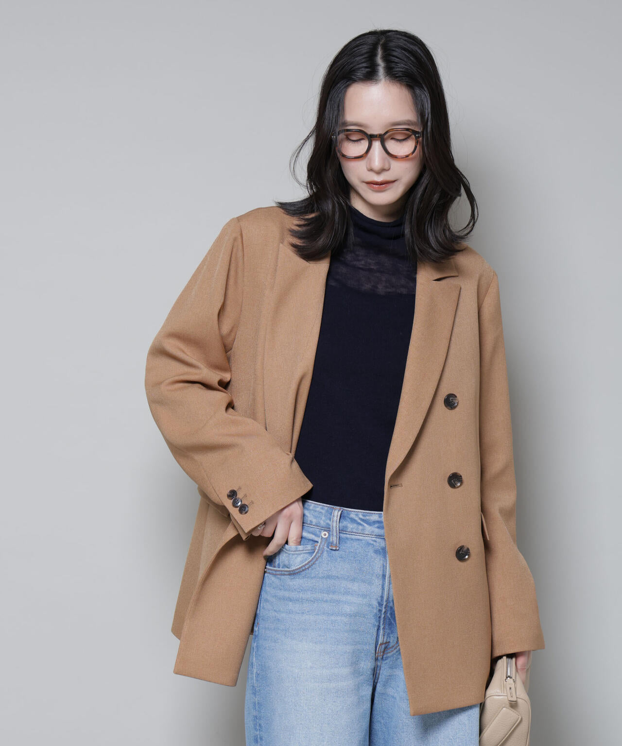 ストレッチサージダブルジャケット(セットアップ可) 6695216314