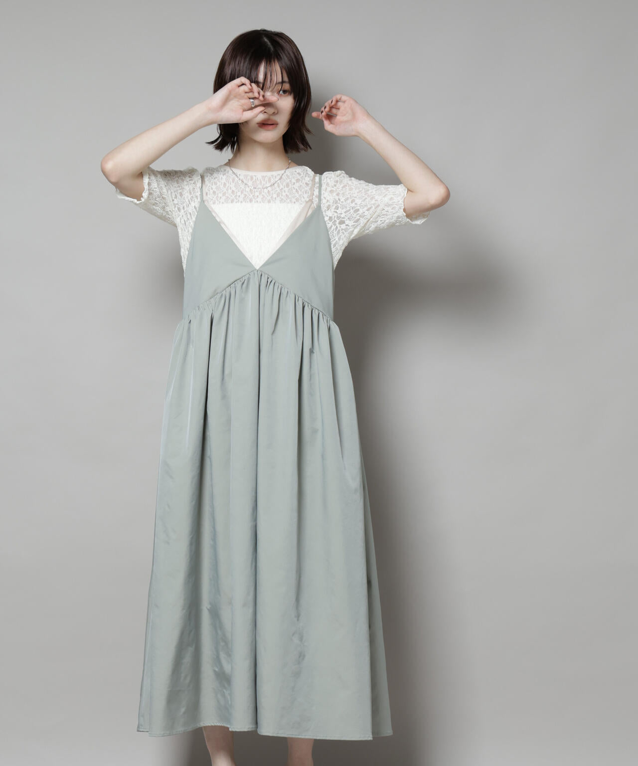 シャンブレータフタキャミレイヤードワンピース 6695219312