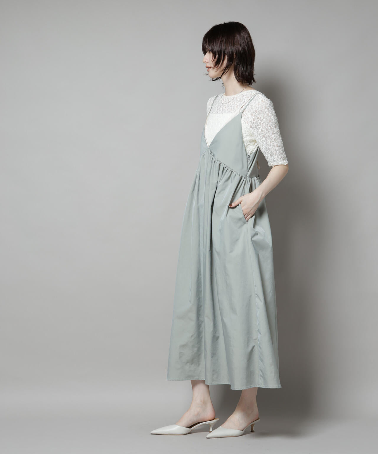 シャンブレータフタキャミレイヤードワンピース 6695219312