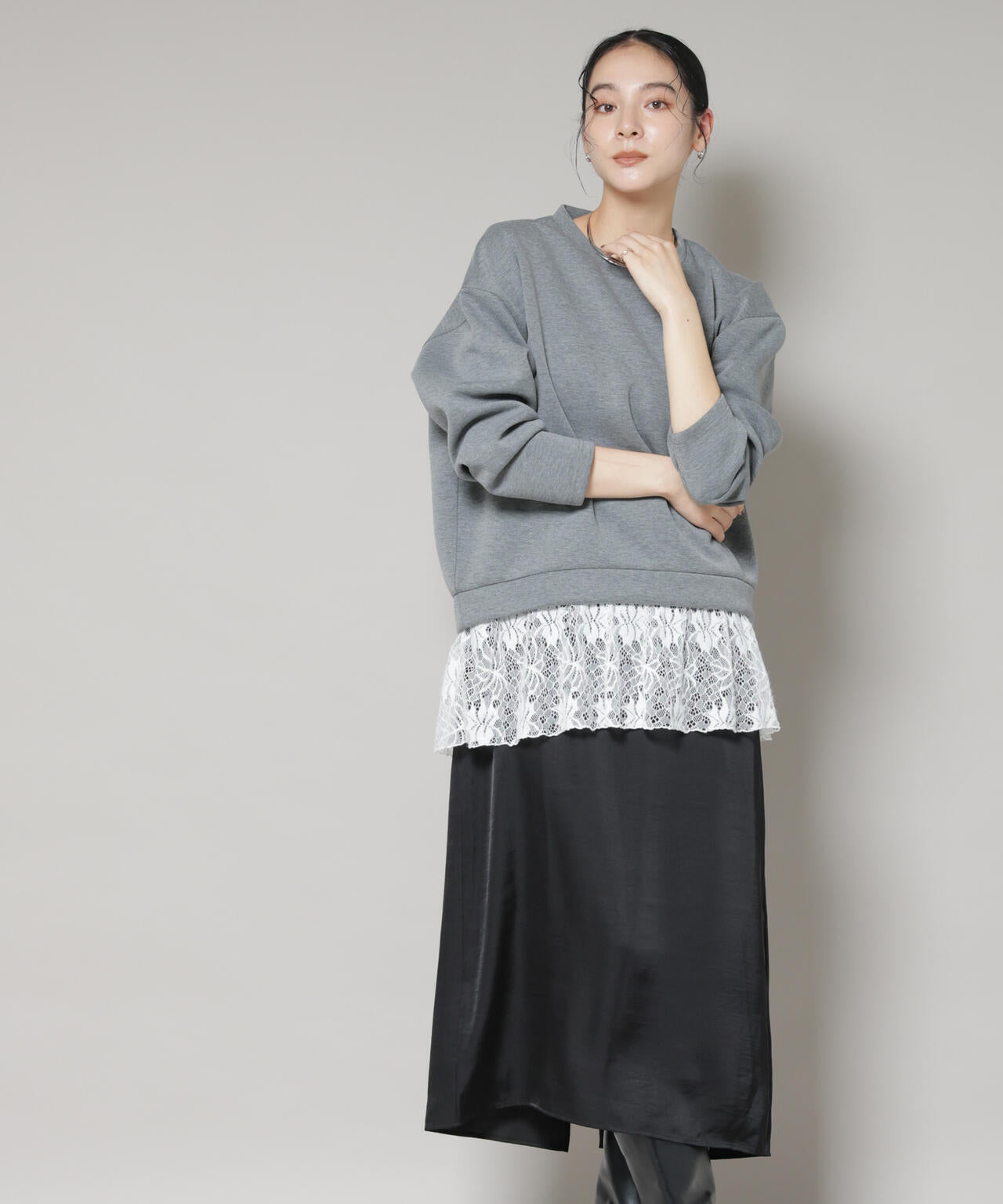 レースレイヤードセットワンピース 6695219327