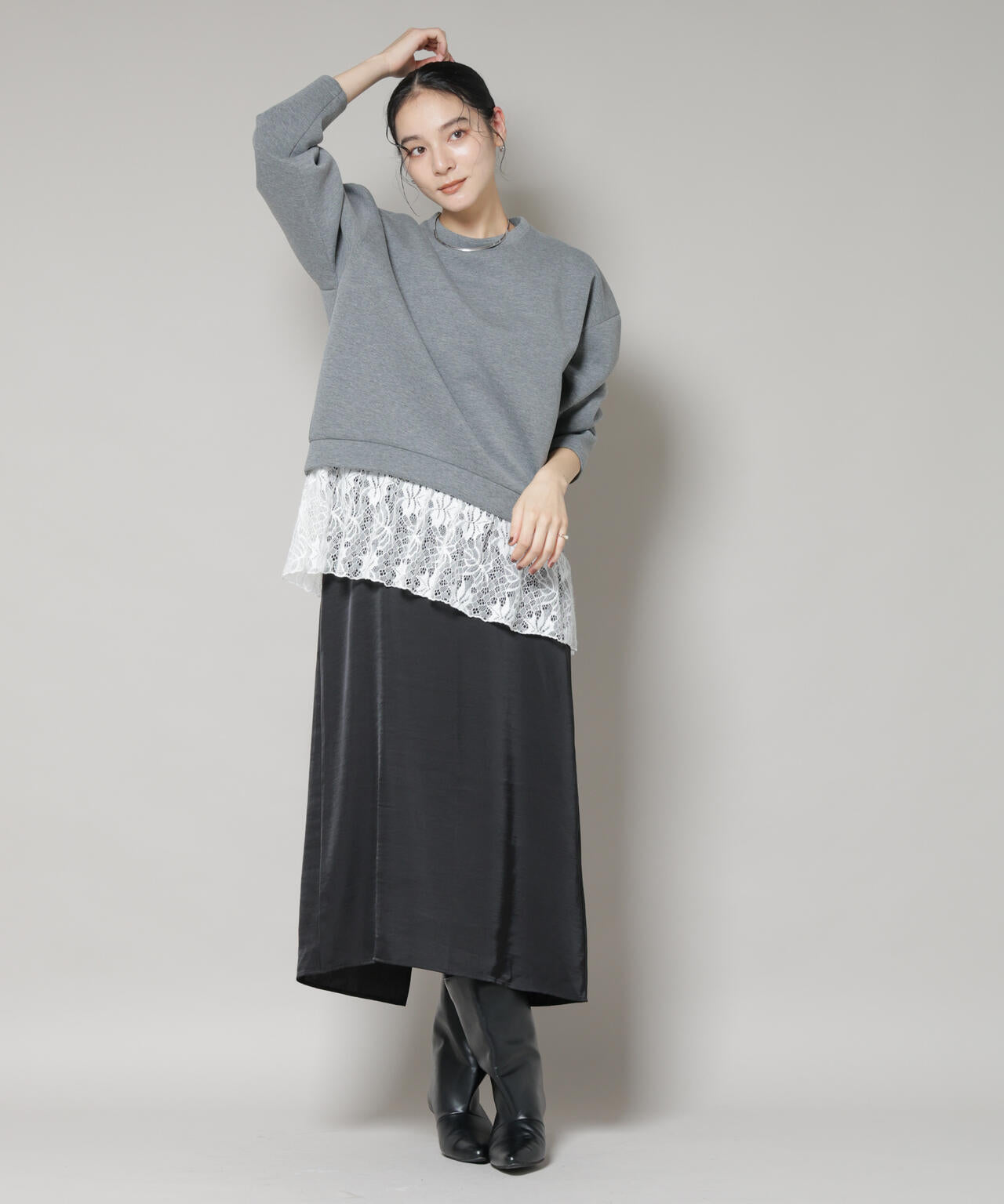 レースレイヤードセットワンピース 6695219327