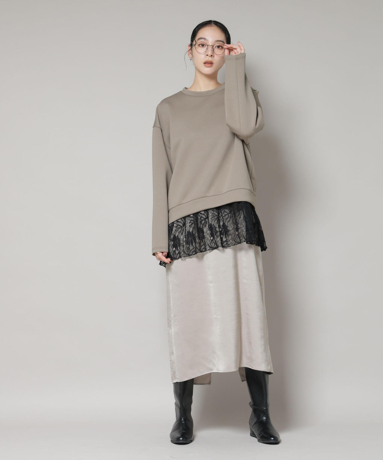 レースレイヤードセットワンピース 6695219327